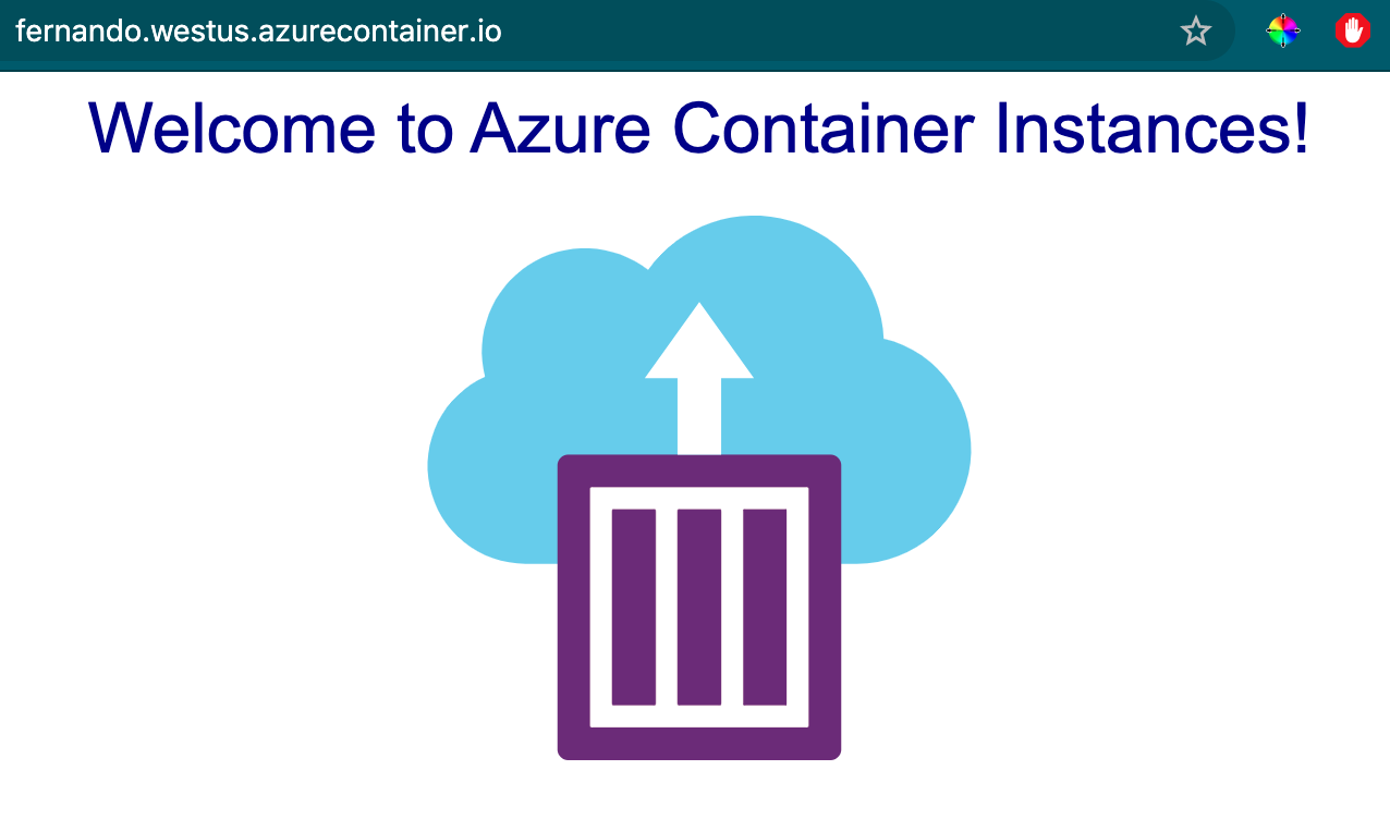 Screenshot of Azure Container Instance Demo App