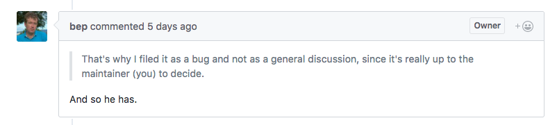 A sassy GitHub response